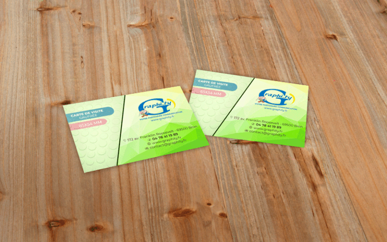 carte de visite gaufrée